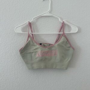 Bo+Tee cream and Pink Sports Bra